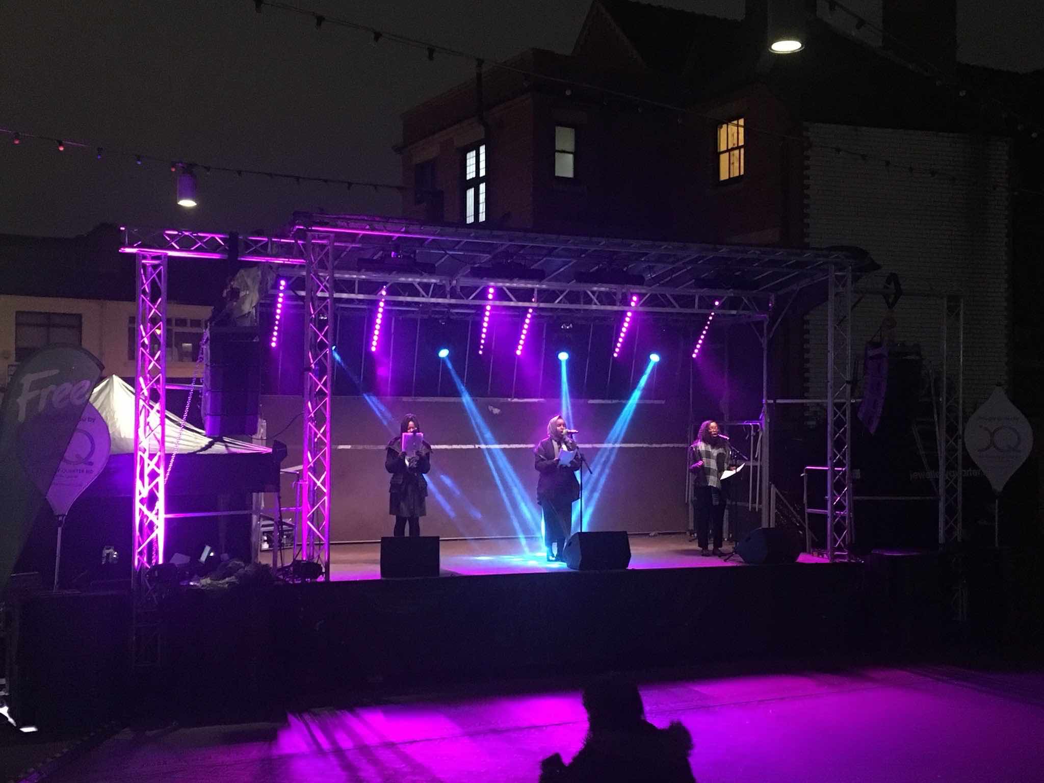 JQ Christmas lights switch on event. Birmingham.