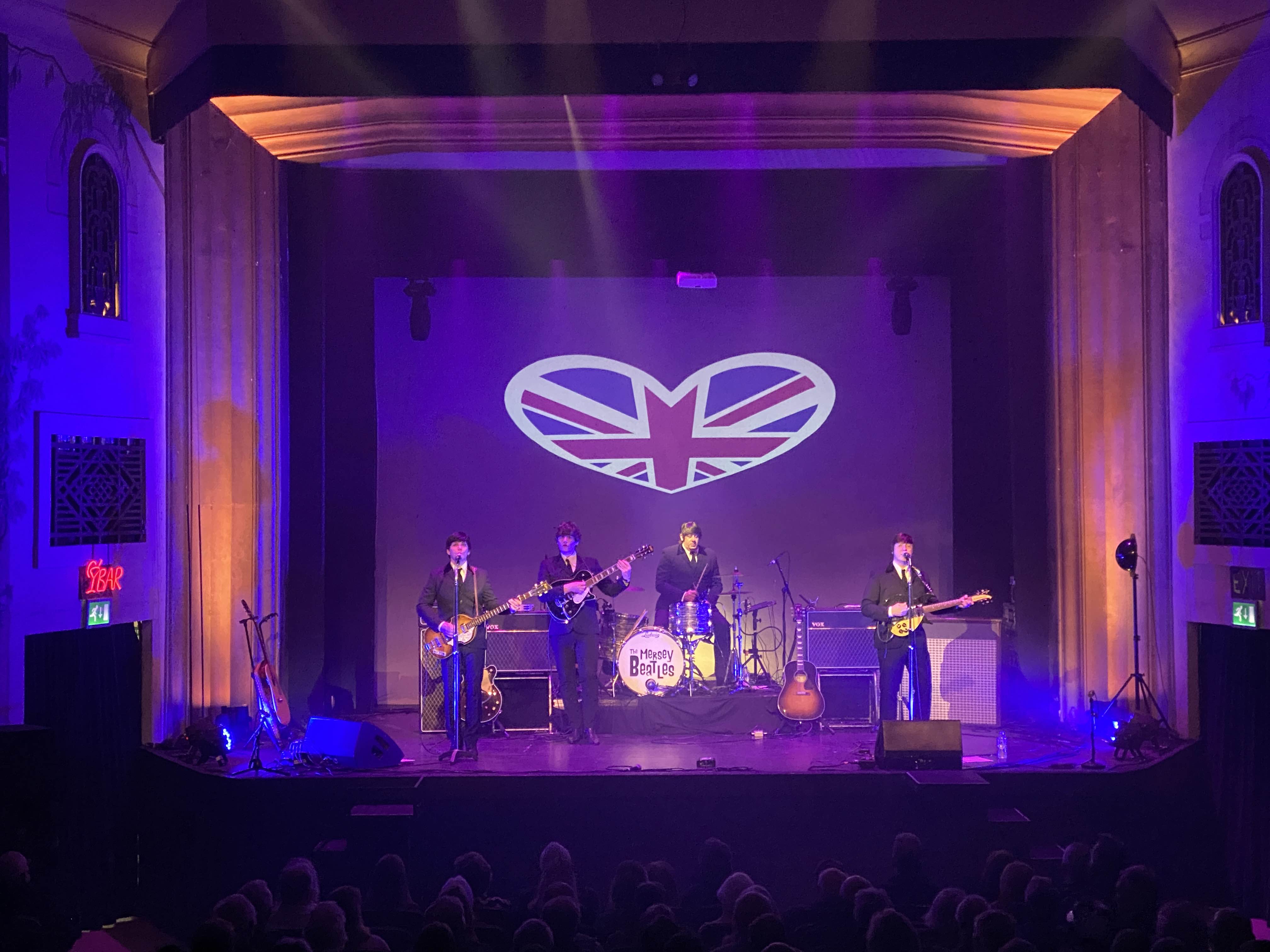 tenbury wells , mersey beatles , the beatles , the upbeat beatles , tribute band , production for touring bands , production for tribute band ,