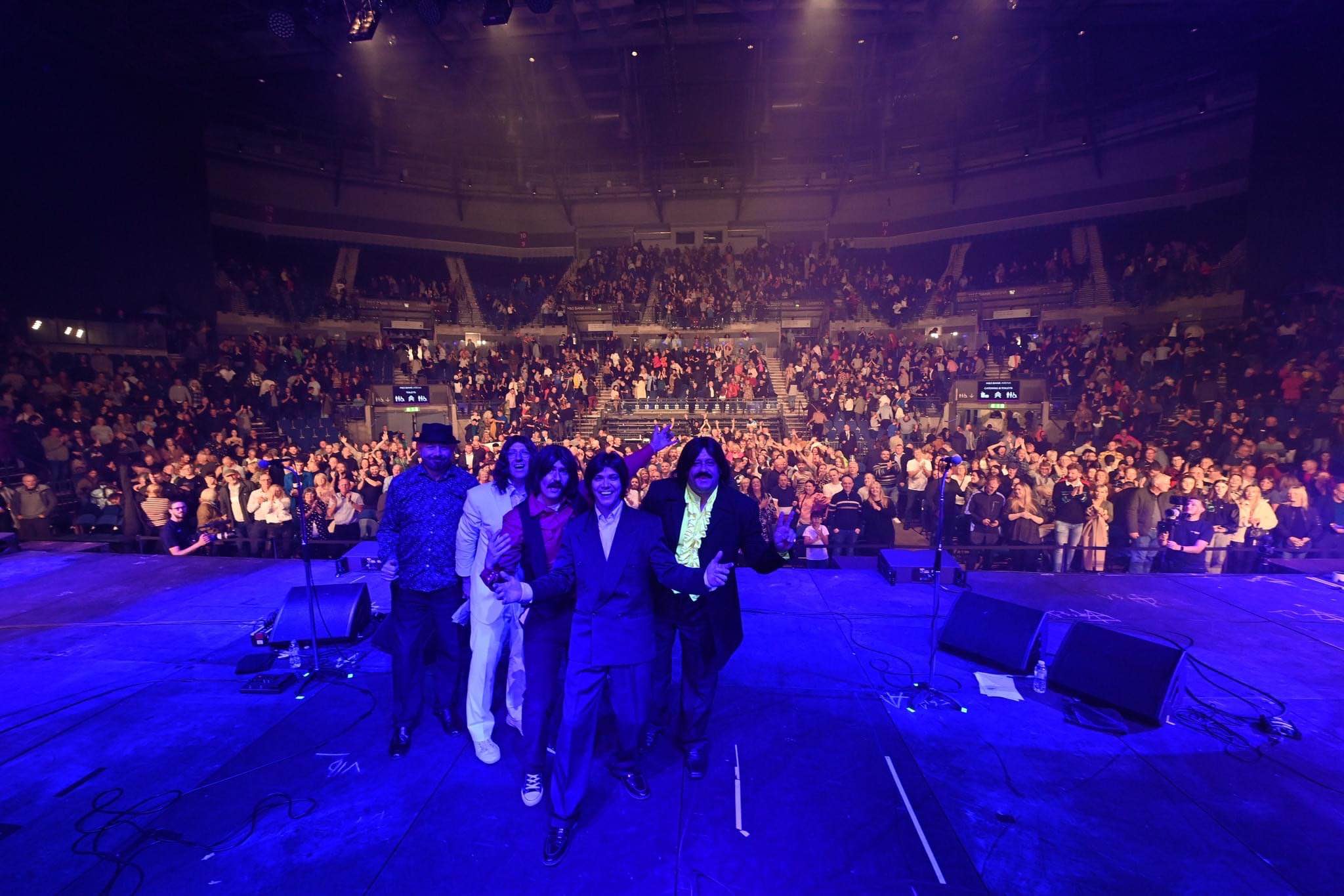 mersey beatles , the beatles , the upbeat beatles , hoddesdon , tribute band , production for touring bands , production for tribute band , liverpool arena , liverpool , M&S arena ,