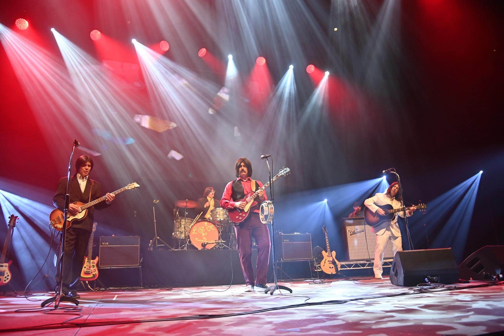 mersey beatles , the beatles , the upbeat beatles , hoddesdon , tribute band , production for touring bands , production for tribute band , liverpool arena , liverpool , M&S arena ,