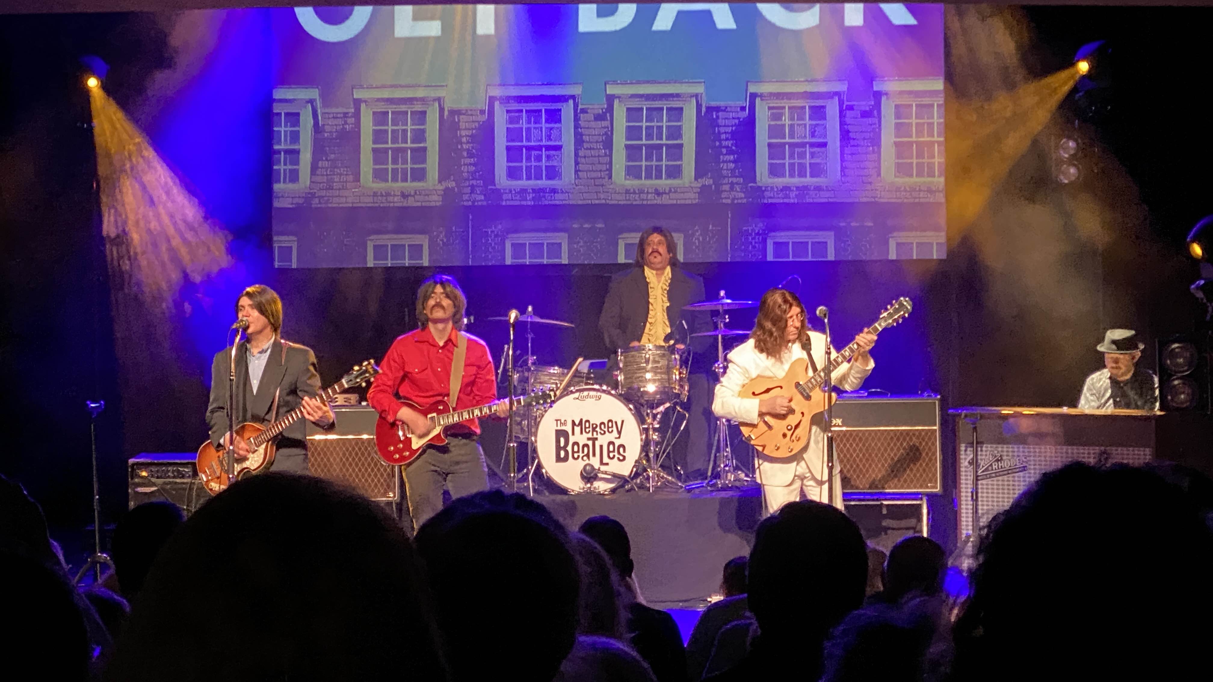 mersey beatles , the beatles , the upbeat beatles , hoddesdon , tribute band , production for touring bands , production for tribute band ,