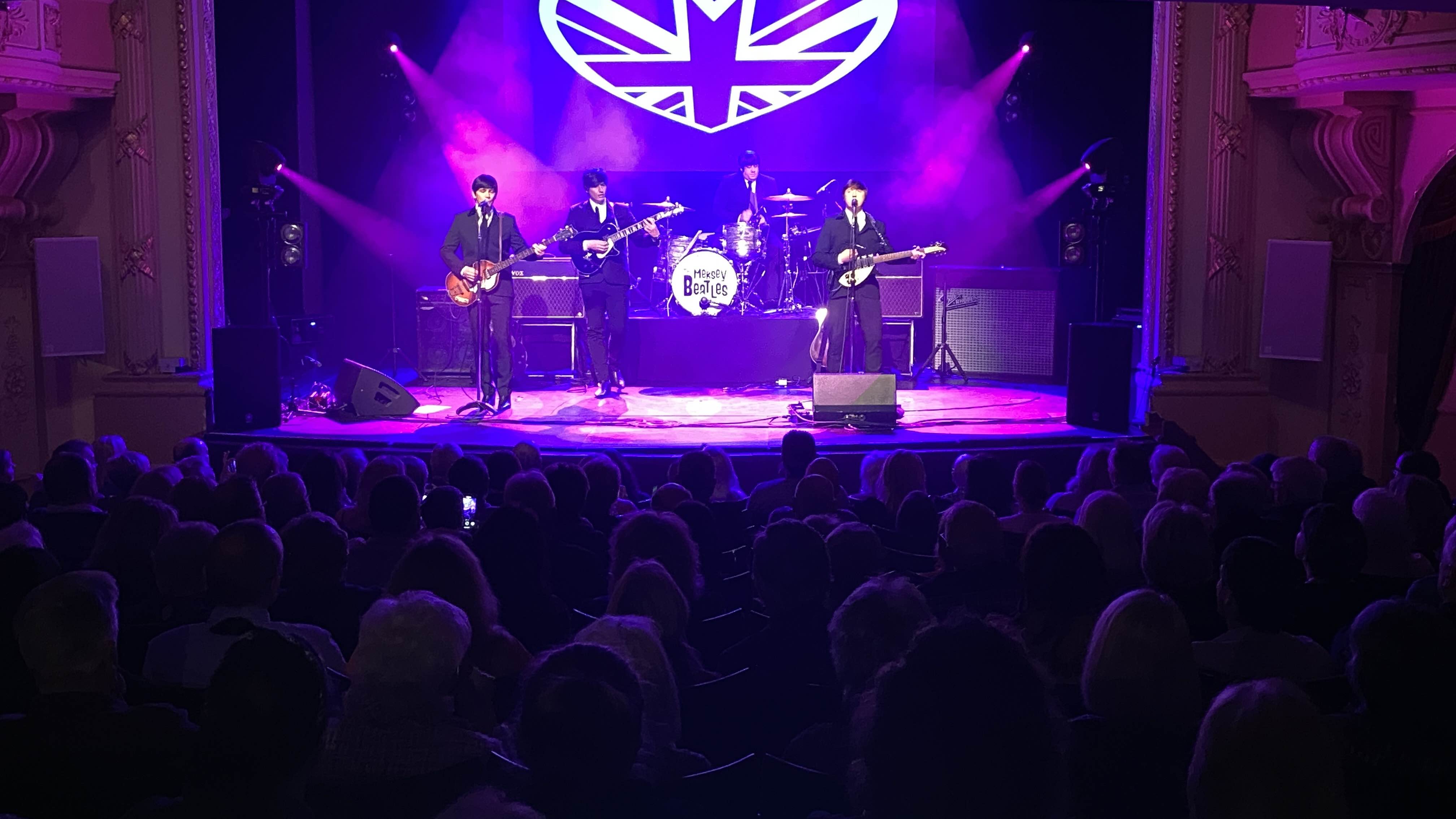 mersey beatles , the beatles , the upbeat beatles , hoddesdon , tribute band , production for touring bands , production for tribute band ,