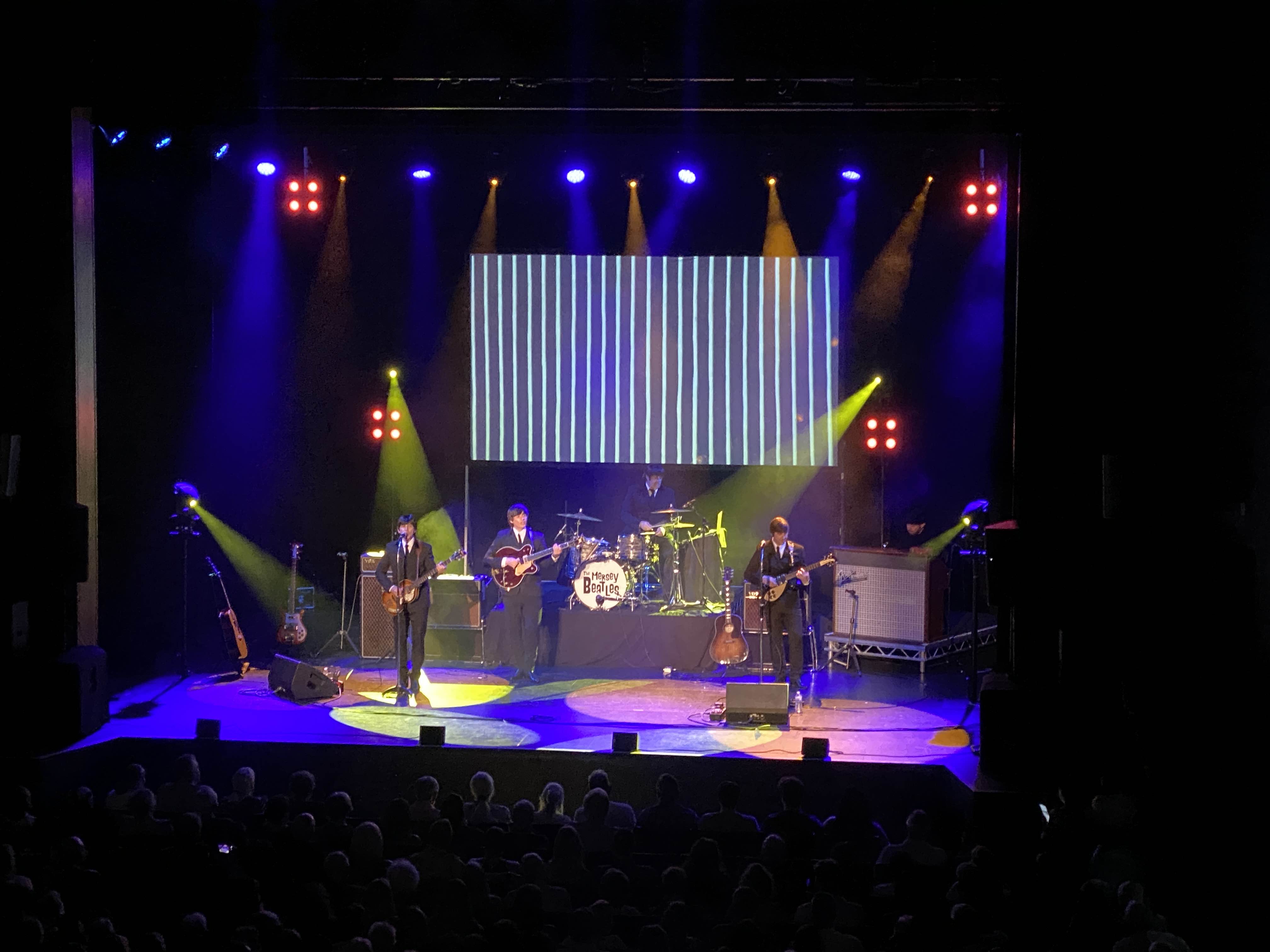 mersey beatles , the beatles , the upbeat beatles , kings lynn , corn exchange, tribute band , production for touring bands , production for tribute band ,