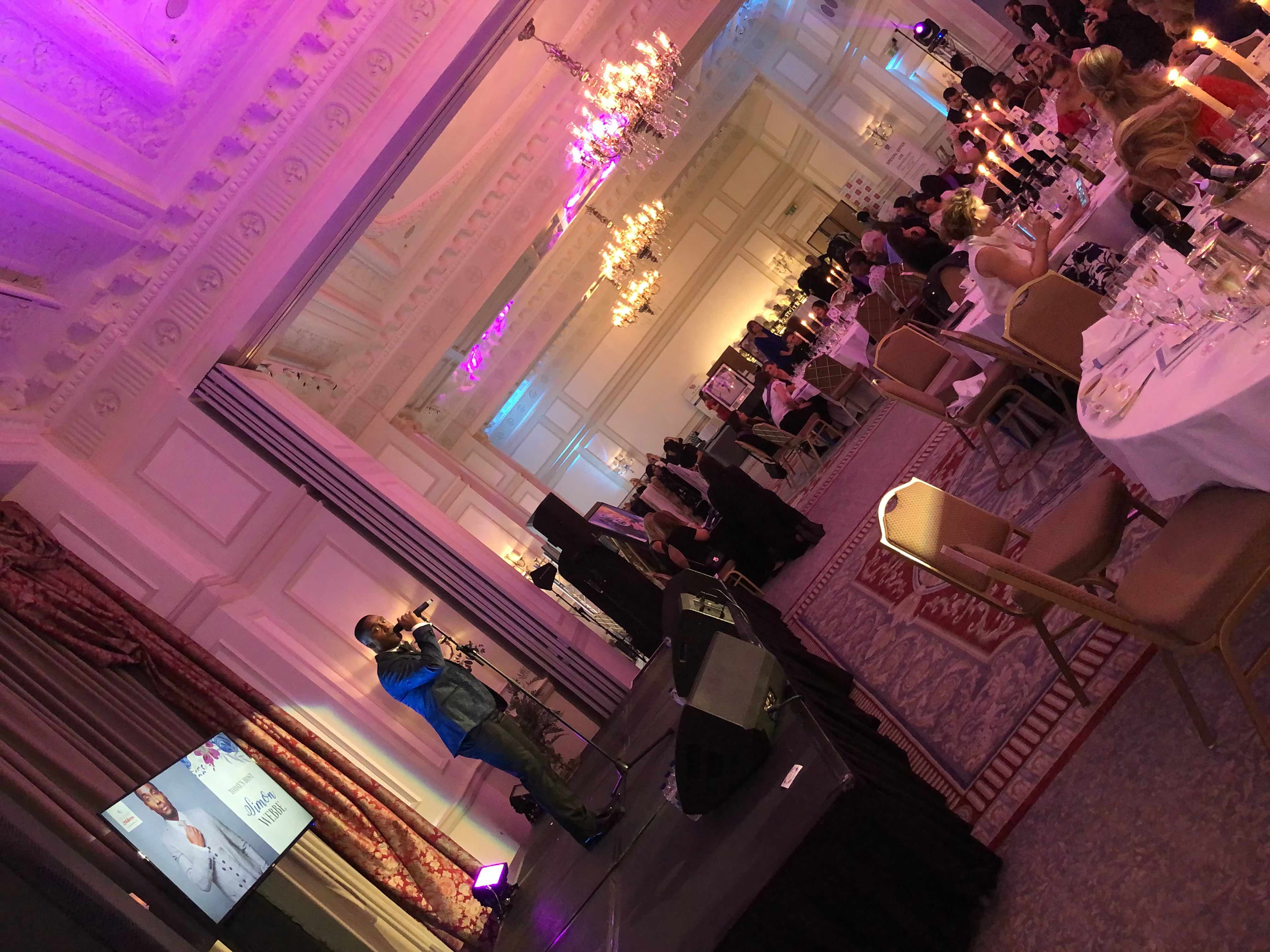 caudwell children , caudwell children ladies lunch , caudwell children london , simon webbe , fund raising production , lighting hire for ladies lunch , sound hire for ladies lunch , cannock sound , stagemen , stage men , 