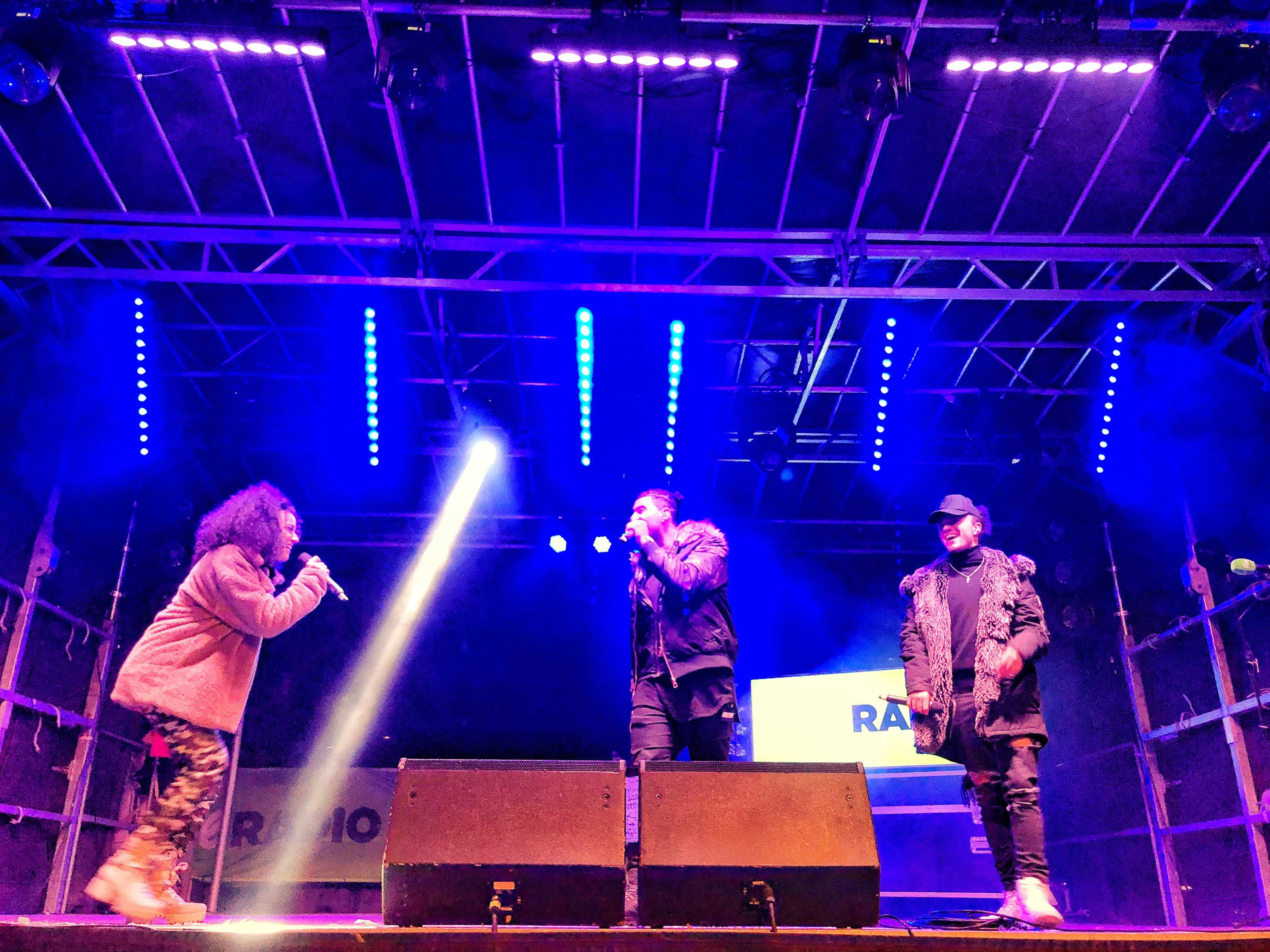 West Bromwich, Birmingham , Christmas , lights , switch on , 2018 , 2019 , gold , production , stage , hire , rent , rental , Cut Kelvins , Free radio , Katie Ashworth , CBBC , 