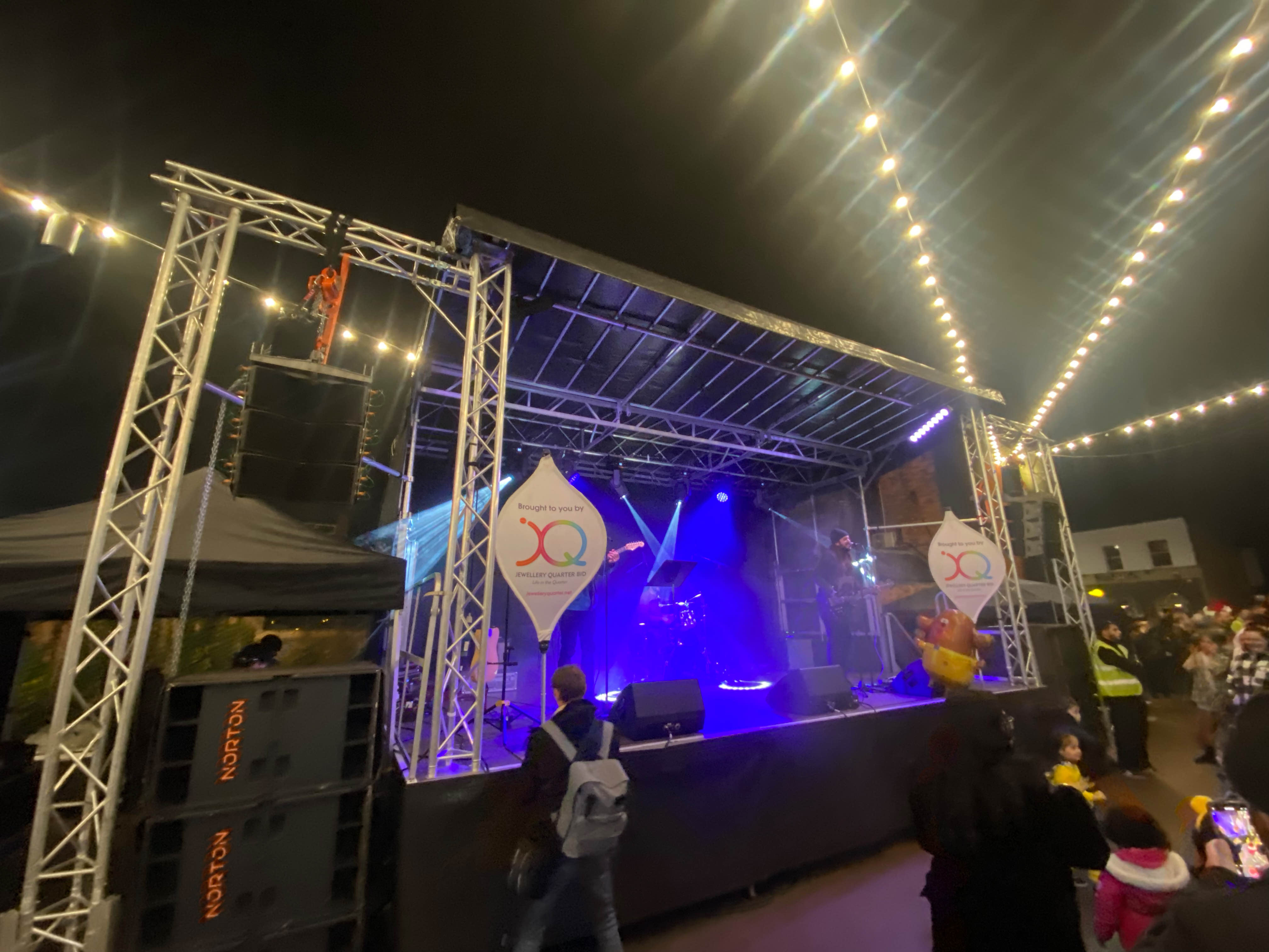 JQ BID events, jewellery quarter events , JQ bid events , stagemen , cannock sound , birmingham events , christmas lights , JQ christmas lights ,