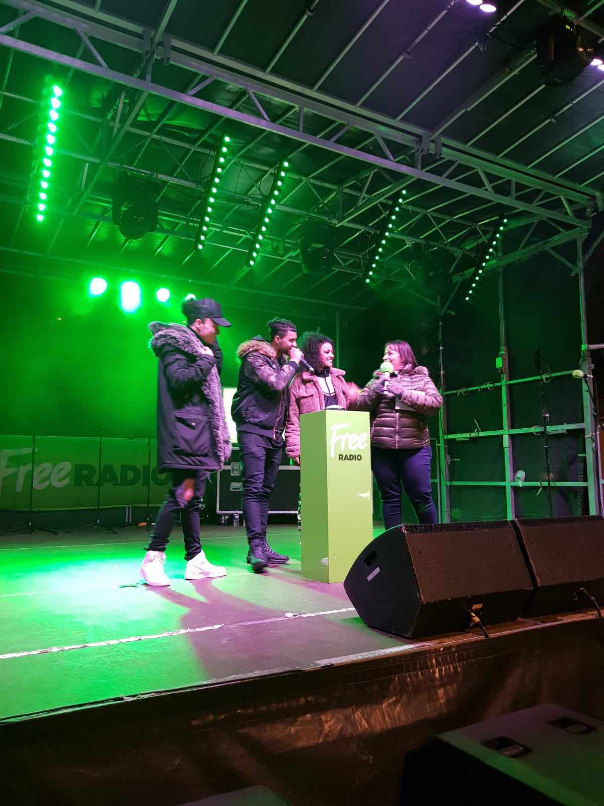 West Bromwich, Birmingham , Christmas , lights , switch on , 2018 , 2019 , gold , production , stage , hire , rent , rental , Cut Kelvins , Free radio , Katie Ashworth , CBBC , 