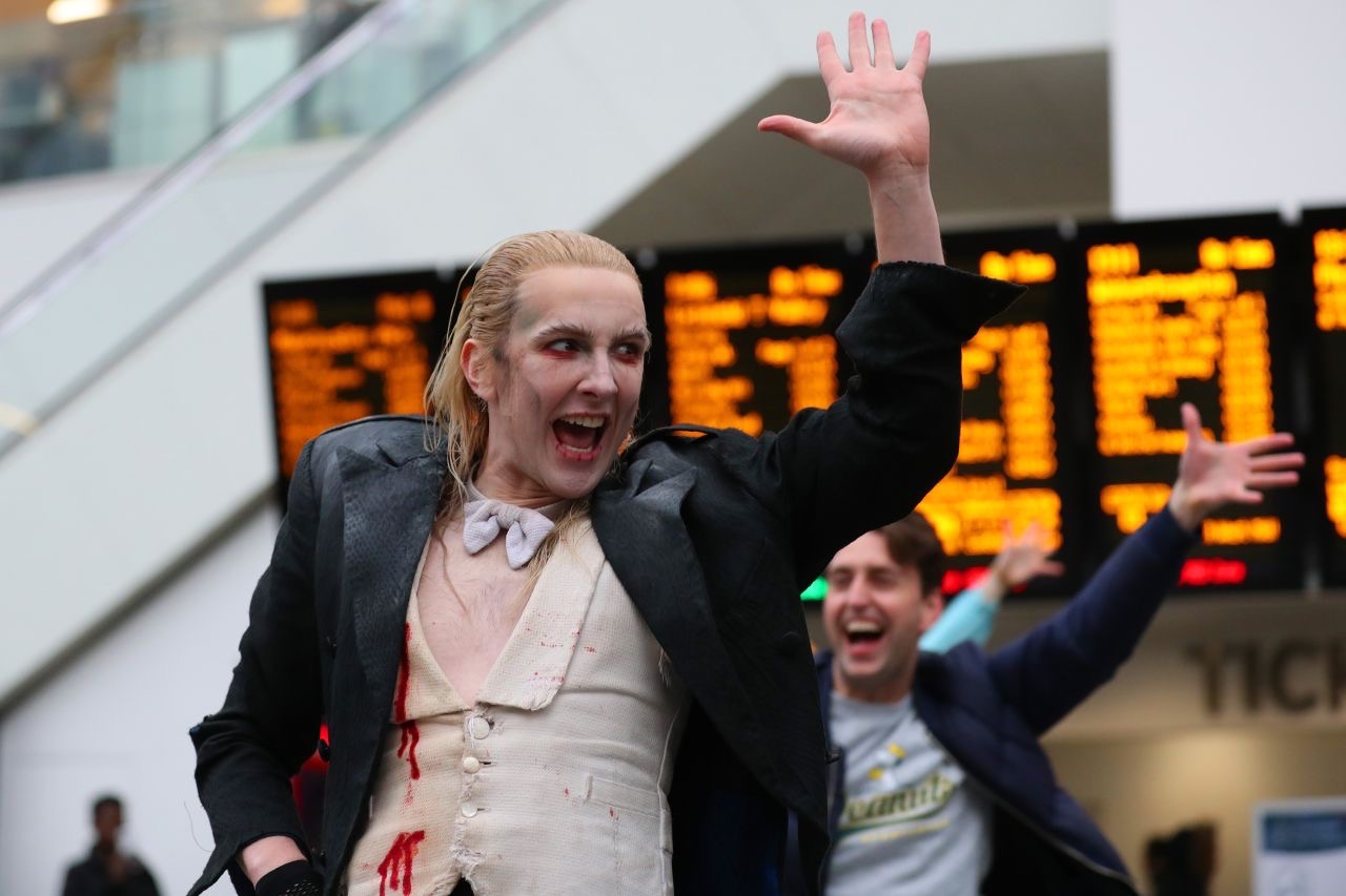 flash mob , birmingham , new street , rocky horror , rocky horror flash mob , rocky horror birmingham , cannock sound ,