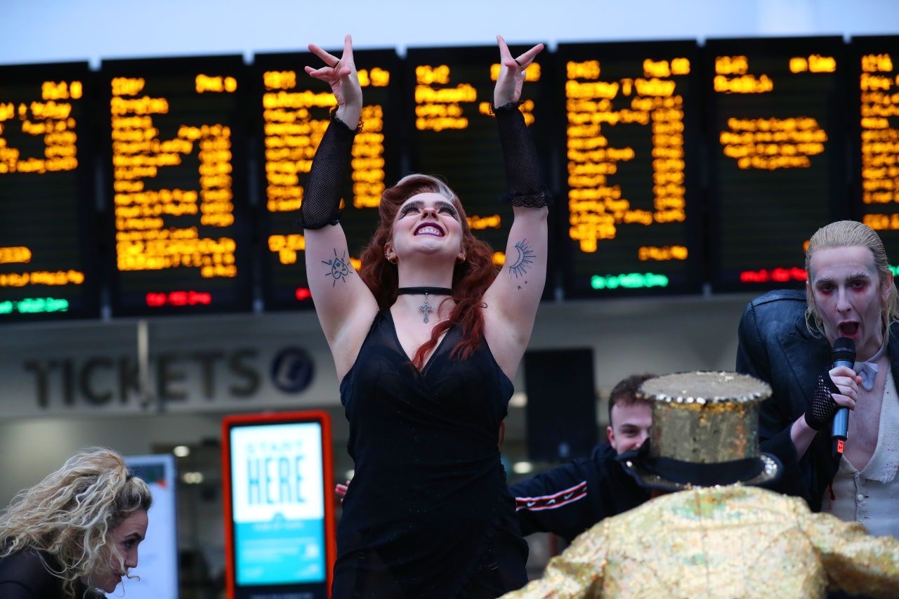 flash mob , birmingham , new street , rocky horror , rocky horror flash mob , rocky horror birmingham , cannock sound ,