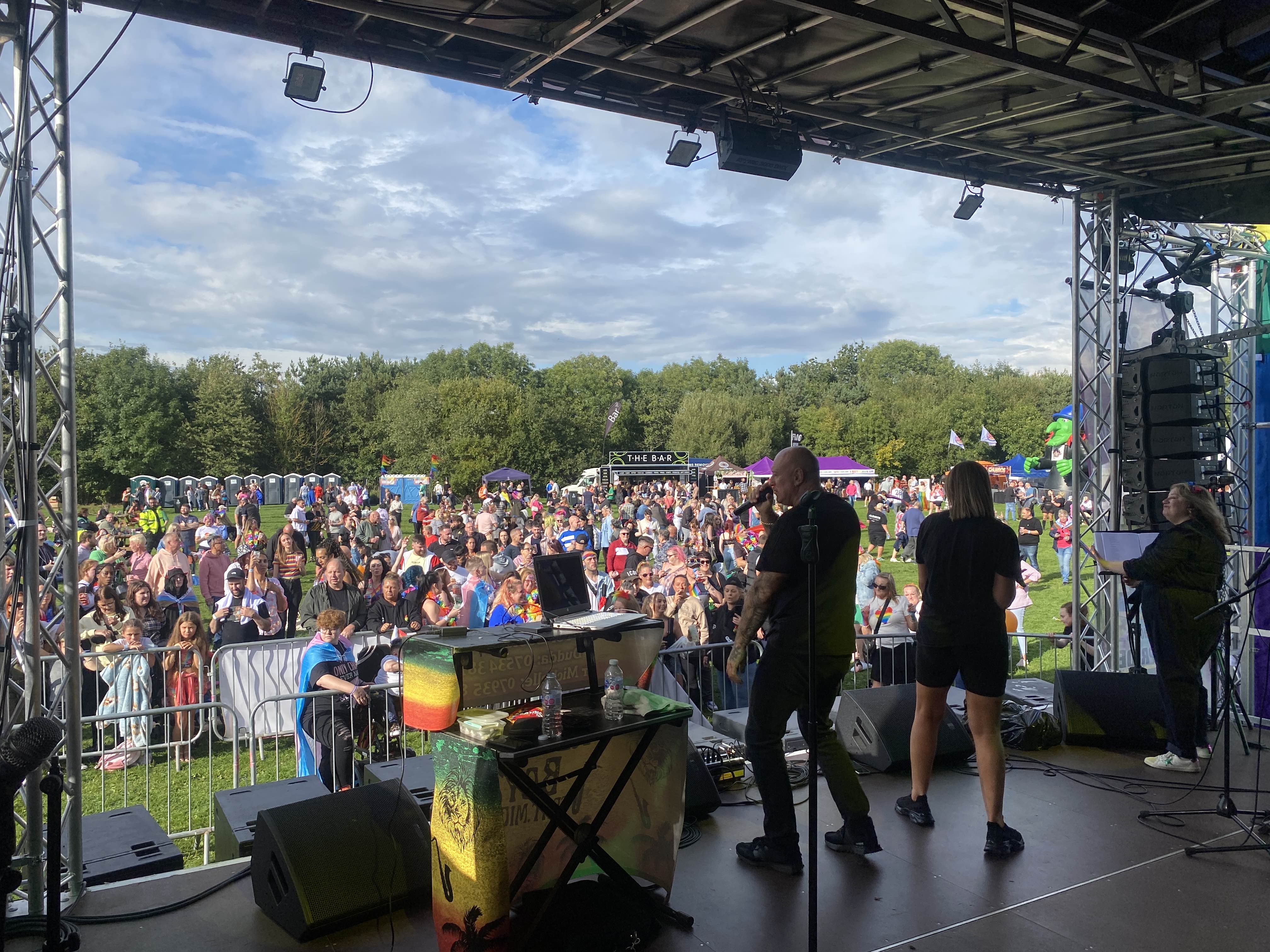 walsall pride , walsall pride 2023 , walsall , stagemen , outdoor festival , eventprofs , audio production , cannock sound hire , cannock sound ,