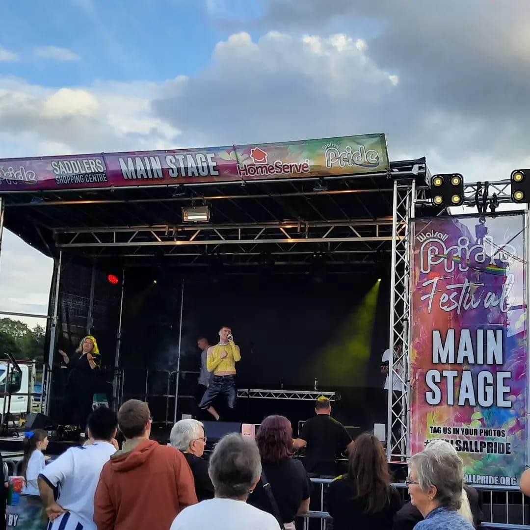 walsall pride , walsall pride 2023 , walsall , stagemen , outdoor festival , eventprofs , audio production , cannock sound hire , cannock sound ,