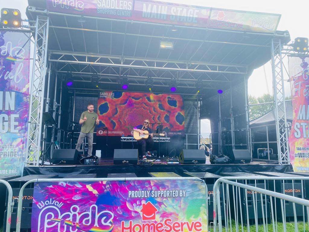 walsall pride , walsall pride 2023 , walsall , stagemen , outdoor festival , eventprofs , audio production , cannock sound hire , cannock sound ,